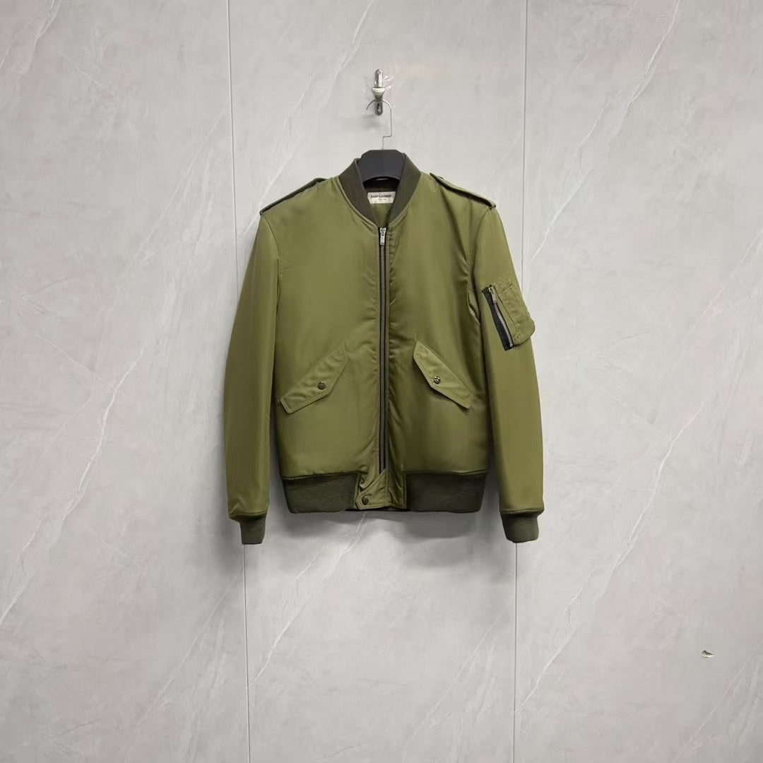 Saint Laurent Green Bomber Jacket