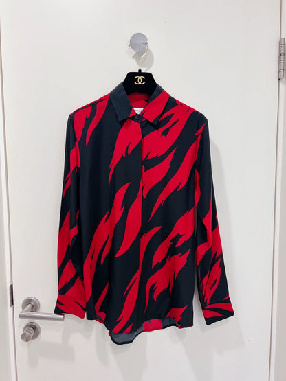 Saint Laurent Red Black Flame Shirt