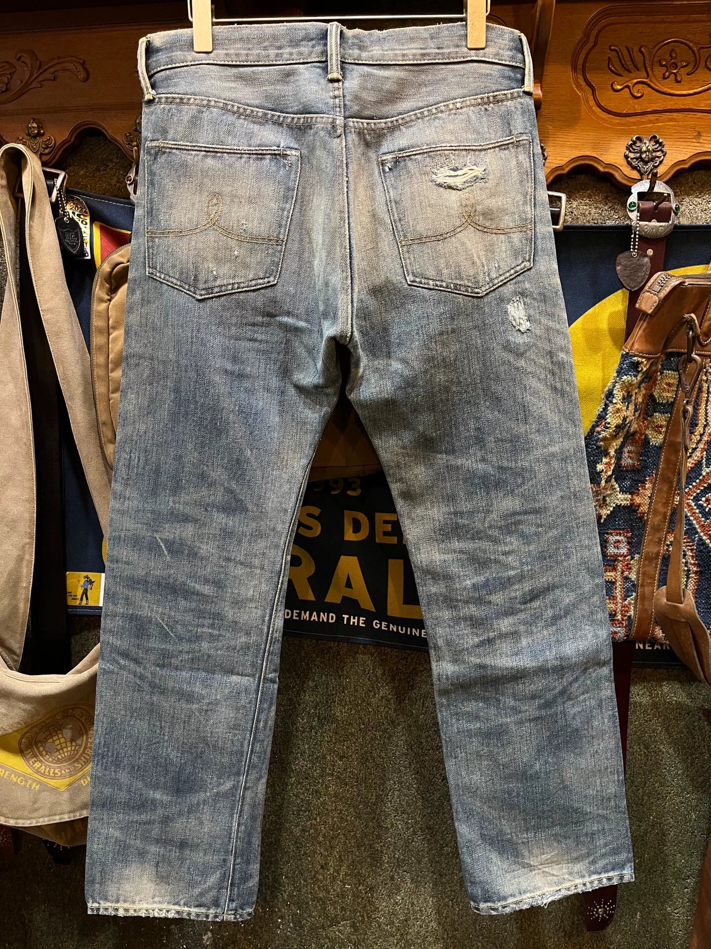 distressed denim jeans from double rl polo