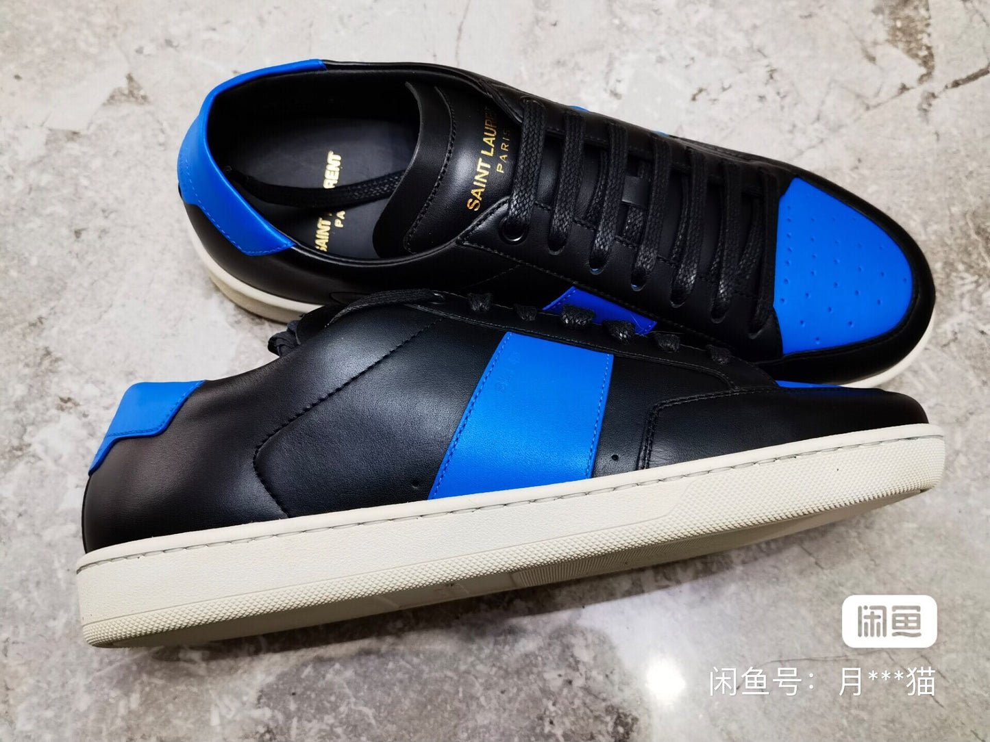 SAINT LAURENT SLP Men's Black Blue Sneakers