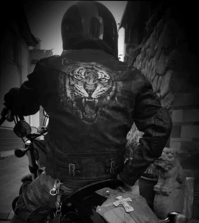 Ralph Lauren Distressed Waxed Canvas Biker Jacket