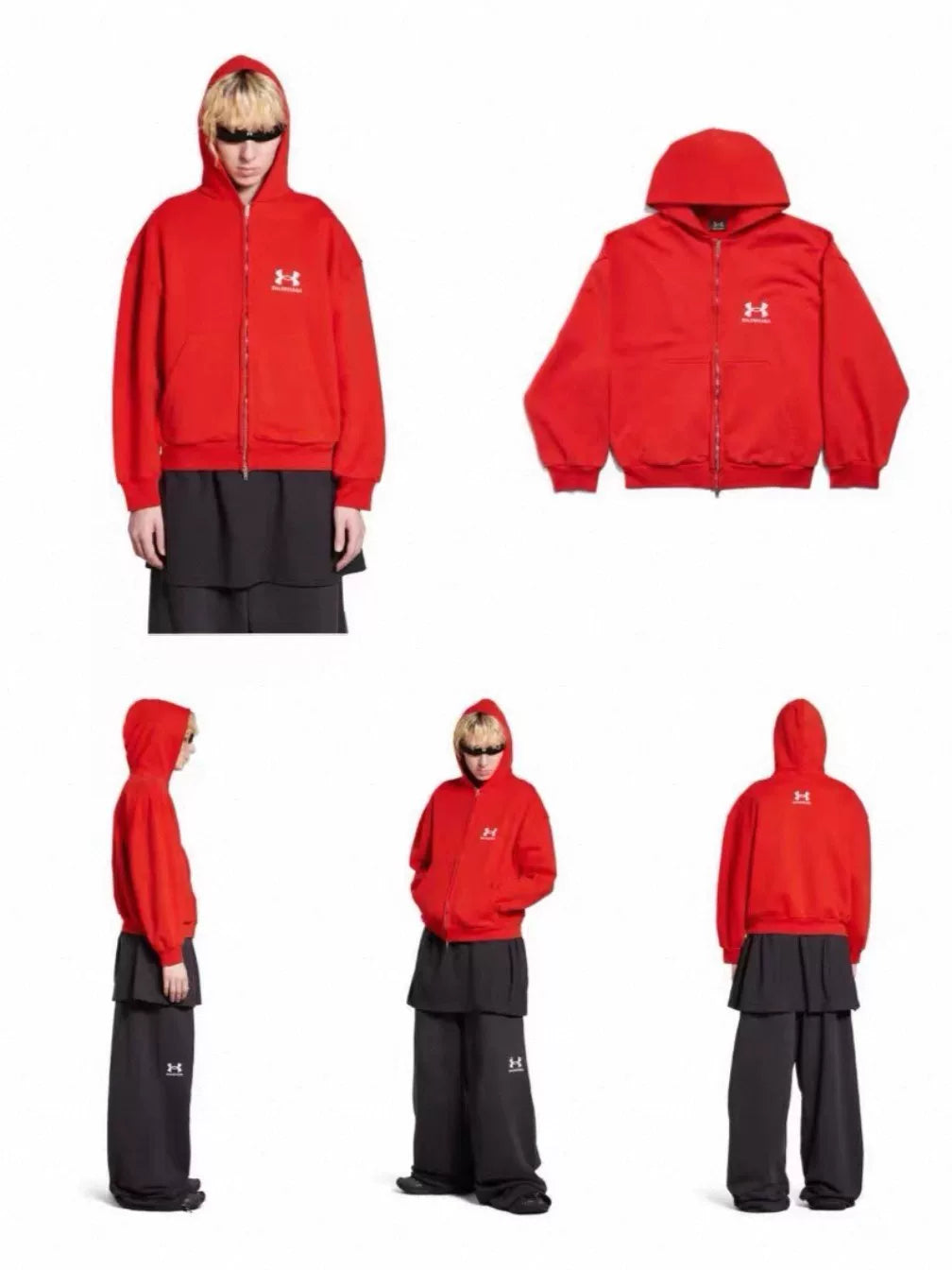 balenciaga under armour embroidered zip hoodie set