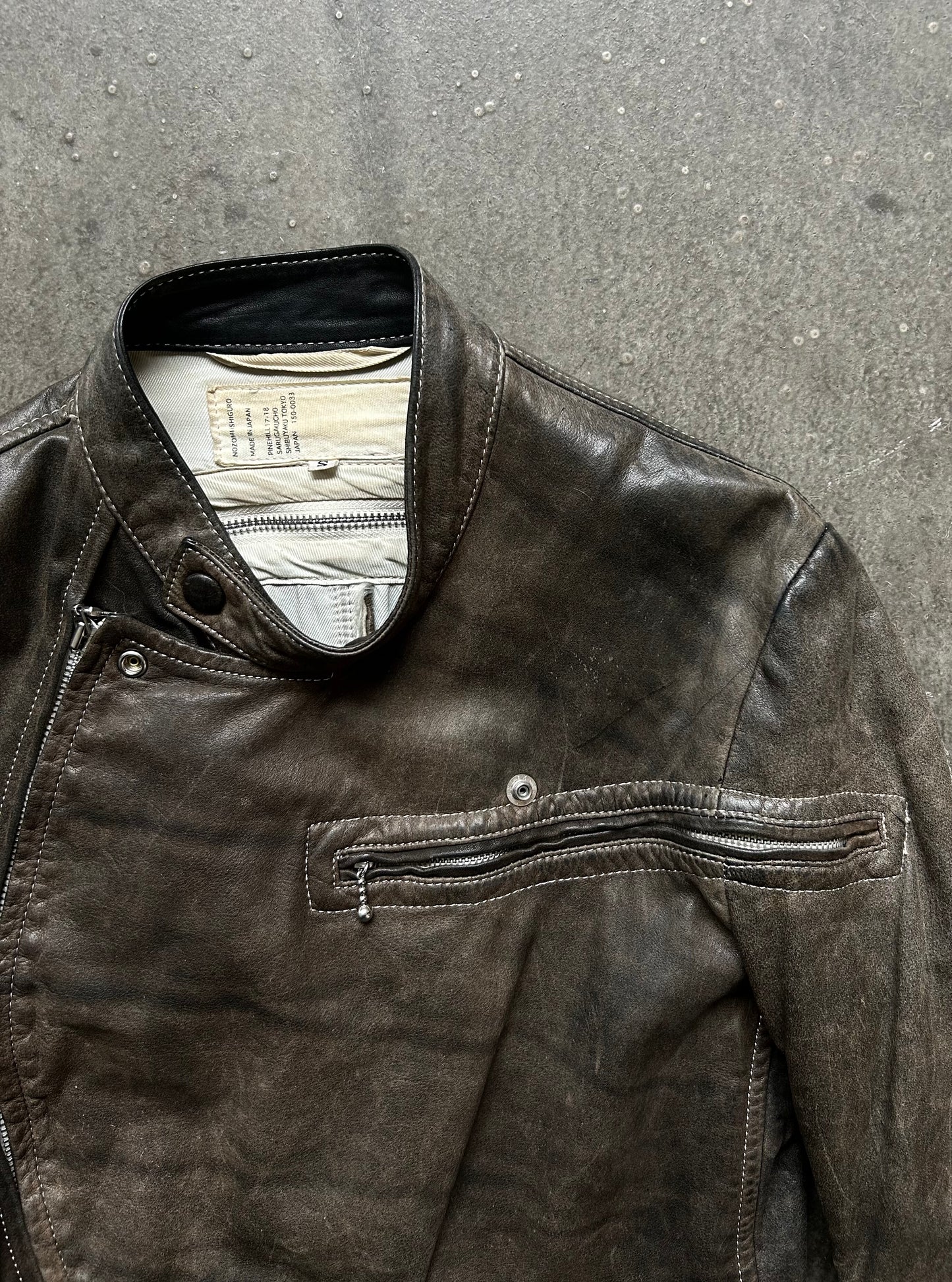 unique zipper leather jacket by nozomi ishiguro