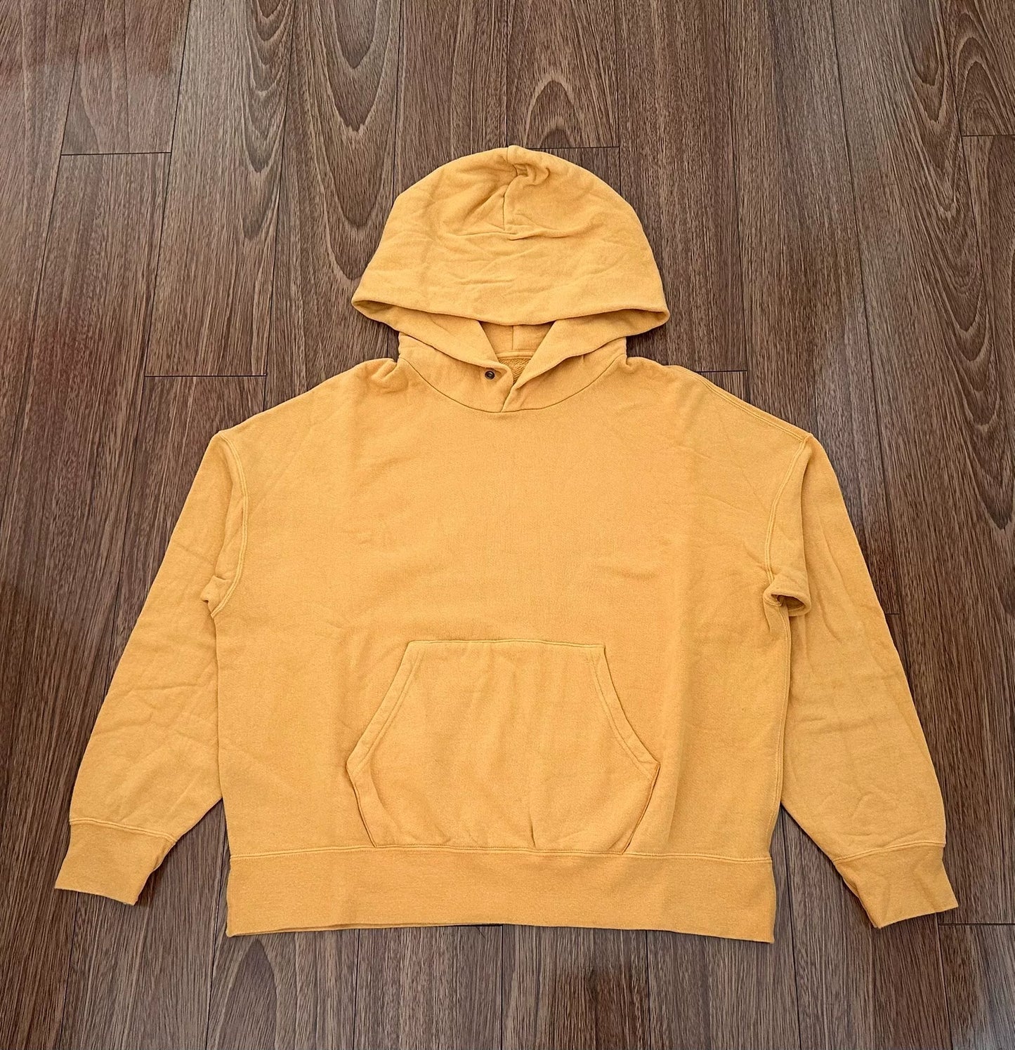 visvim amplus sb hoodie in mustard yellow