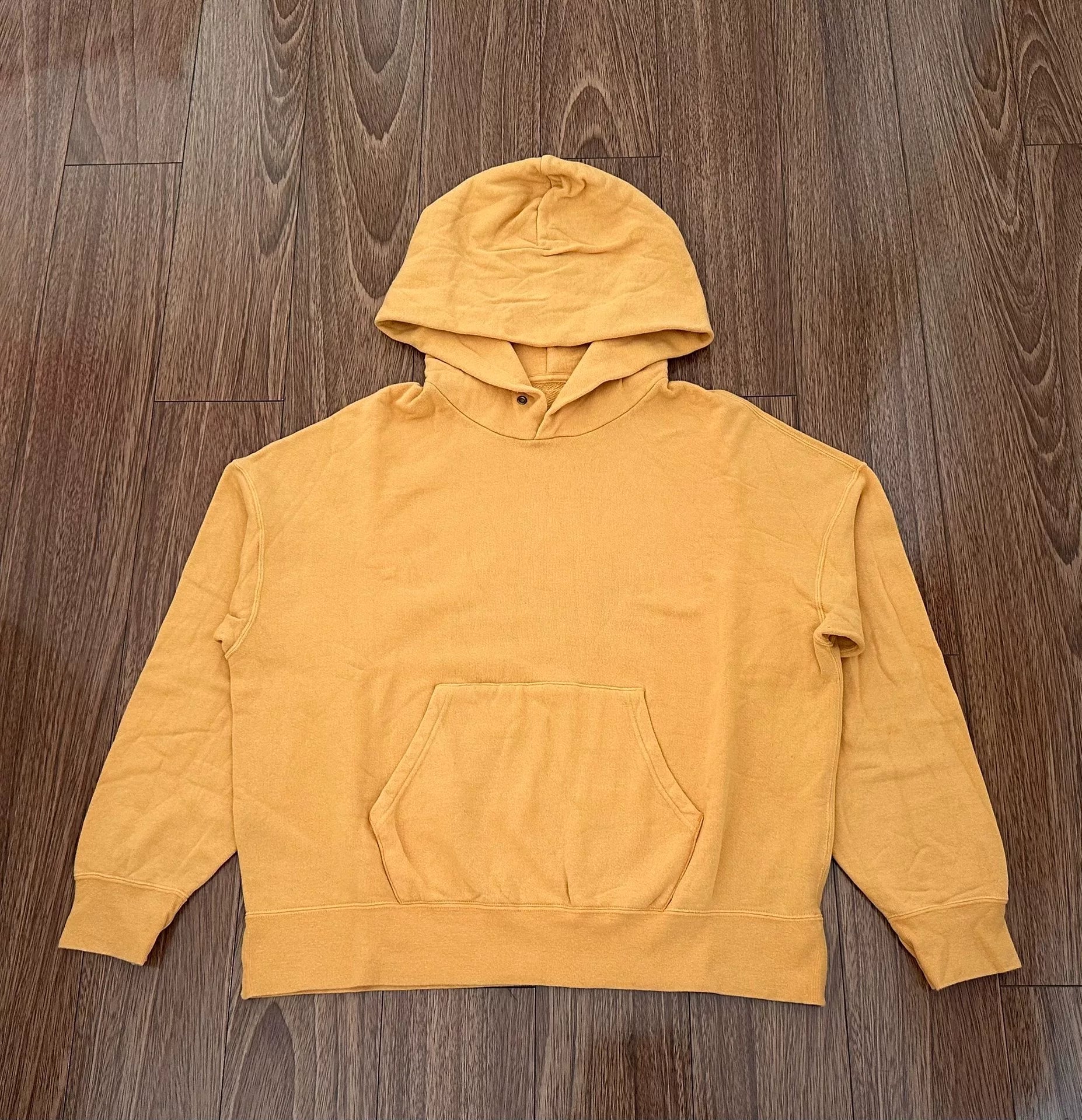 visvim amplus sb hoodie in mustard yellow