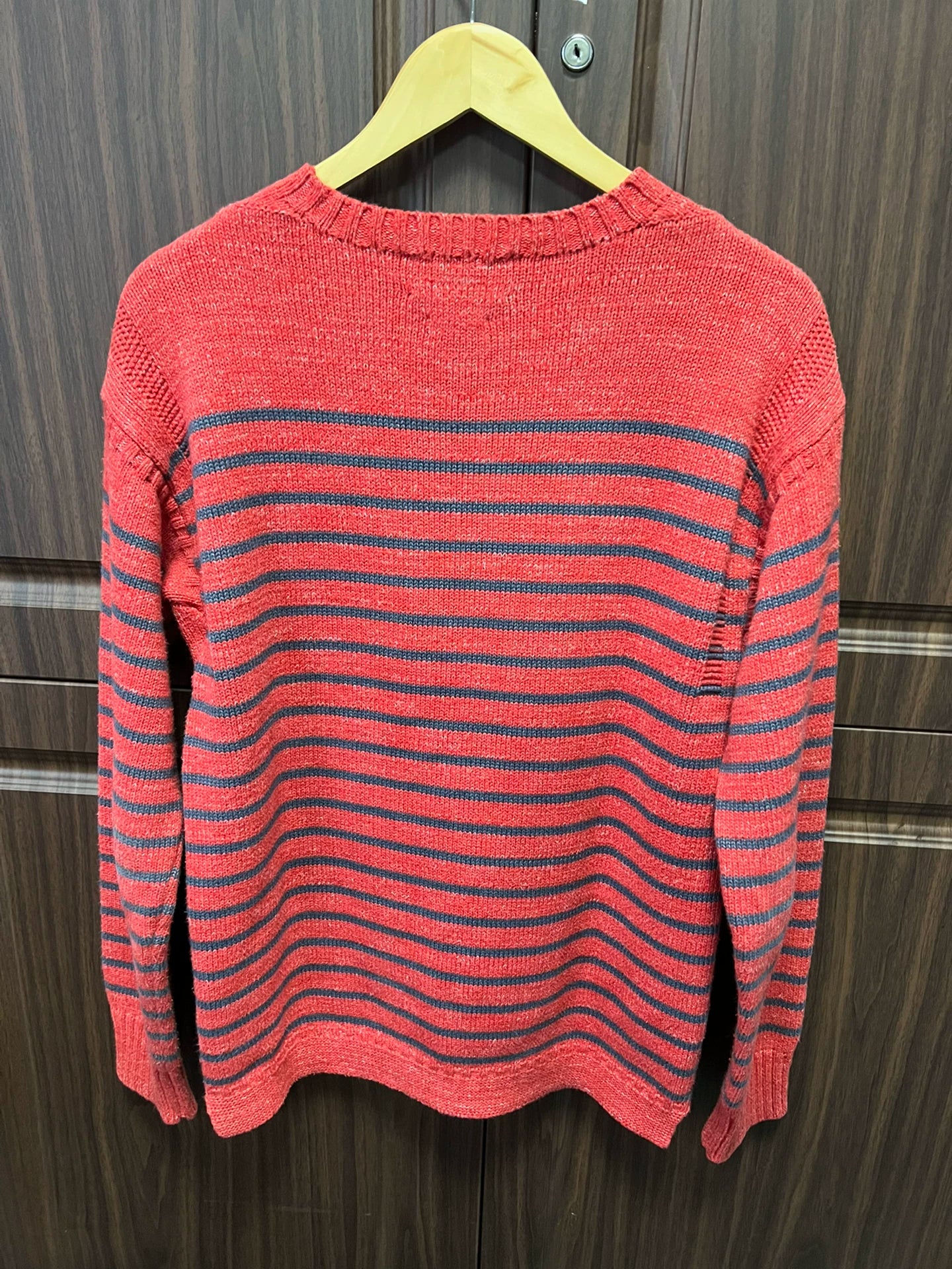 rrl striped pullover sweater in red