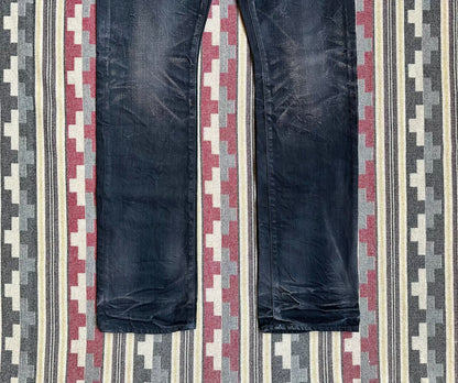 vintage black wash denim jeans for men