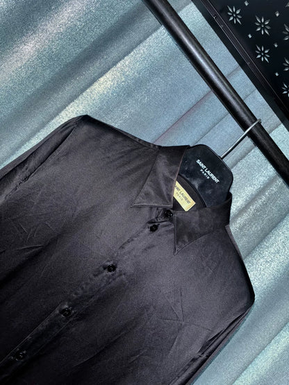 Saint Laurent Black Silk Shirt Size 37