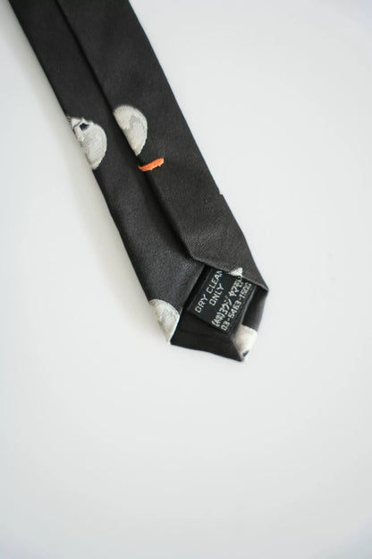 yohji yamamoto skull print silk tie