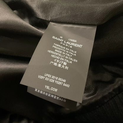Saint Laurent Leather Sleeve Varsity Jacket