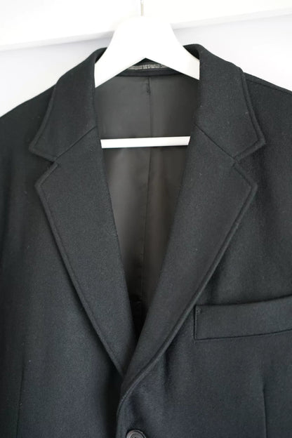 yohji yamamoto black layered suit jacket