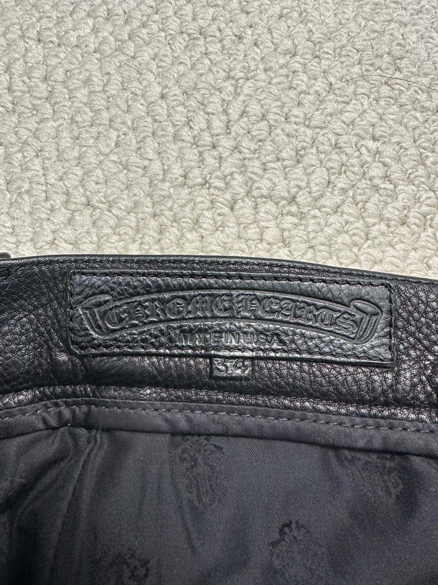 Chrome Hearts Leather Double Knee Pants