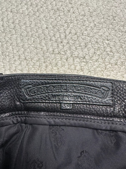 Chrome Hearts Leather Double Knee Pants