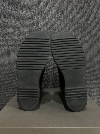 black leather chelsea boots by rick owens