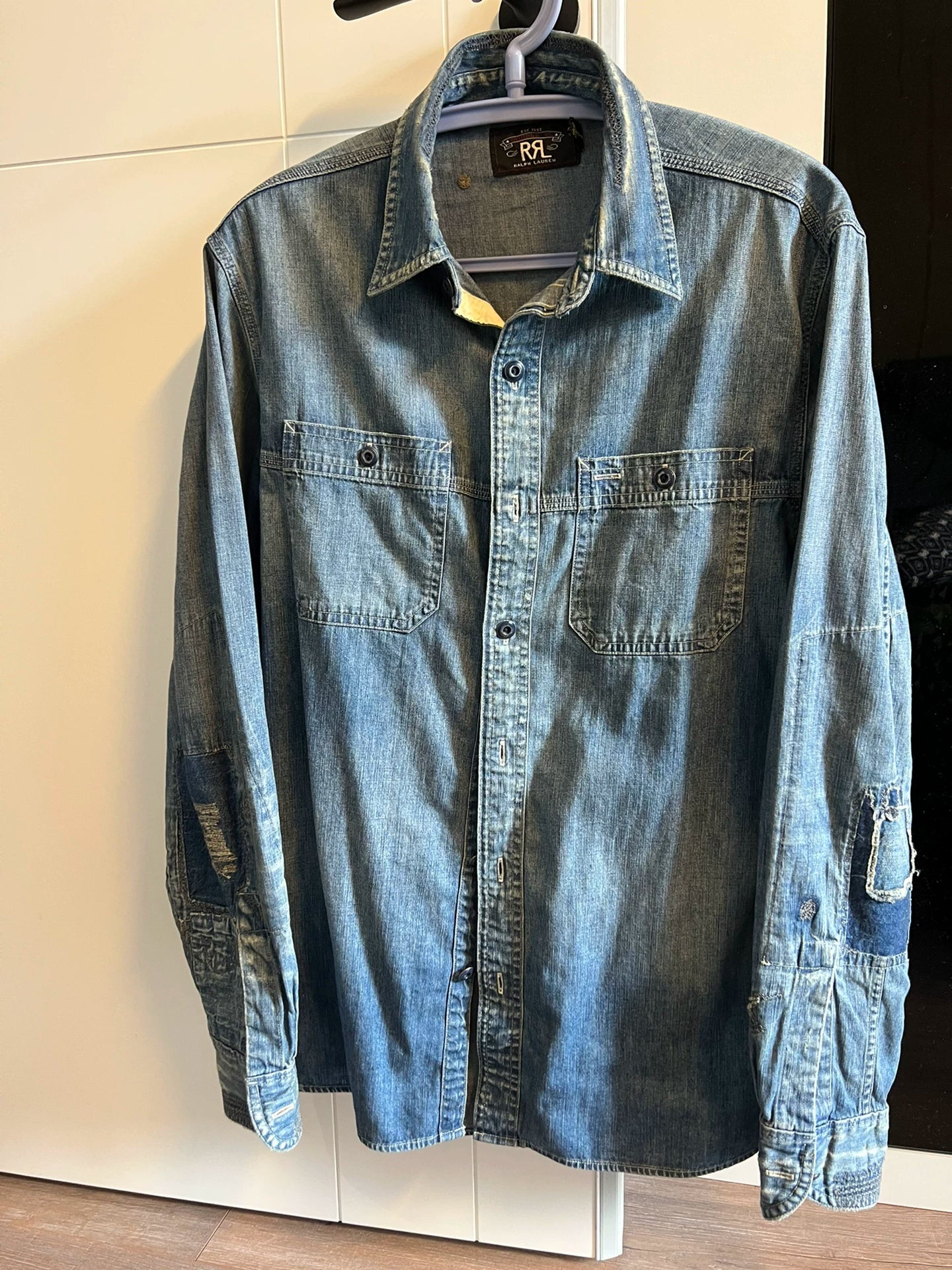 RRL Thick Shirt in Dusty Pink Color