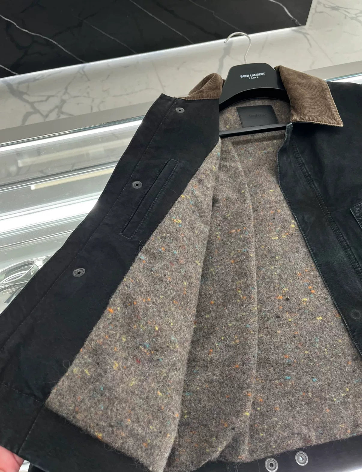 Saint Laurent Washed Black Denim Jacket