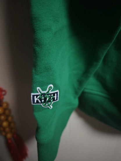 kith sadelles box logo green hoodie