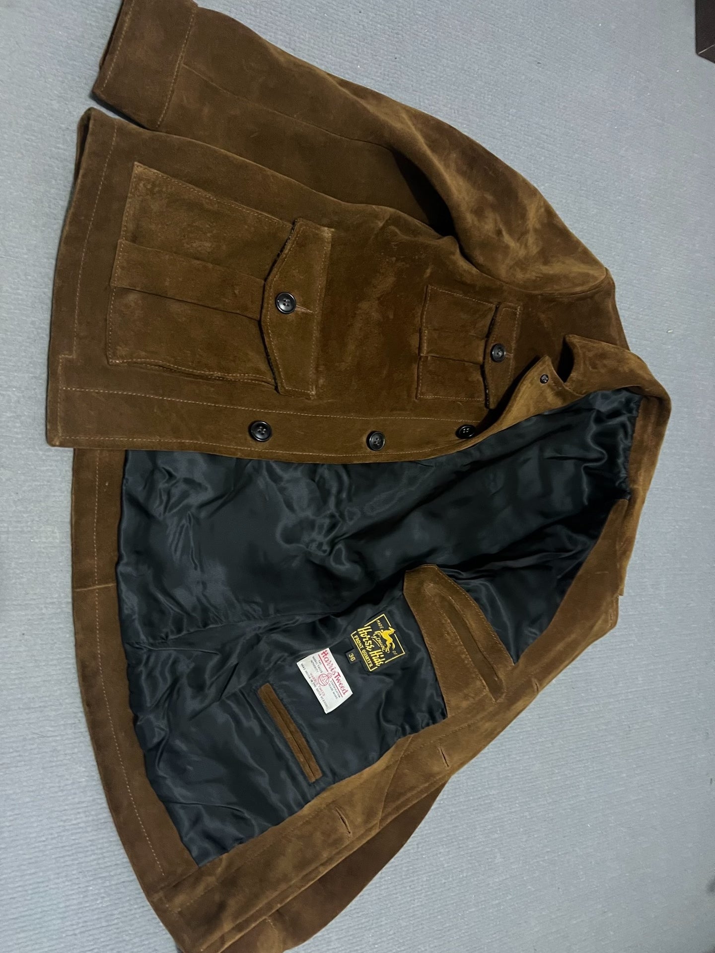 Suede Leather Four-Pocket Hunting Jacket