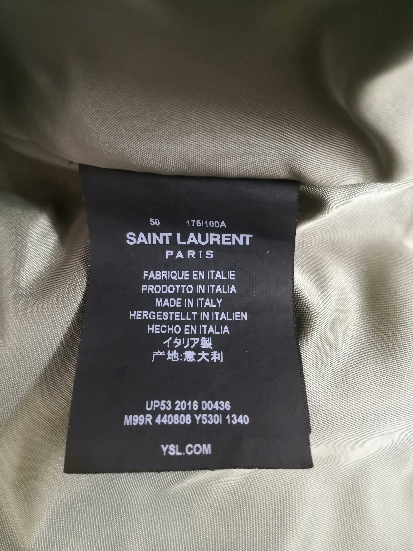 Saint Laurent SLP MA1 Olive Padded Jacket