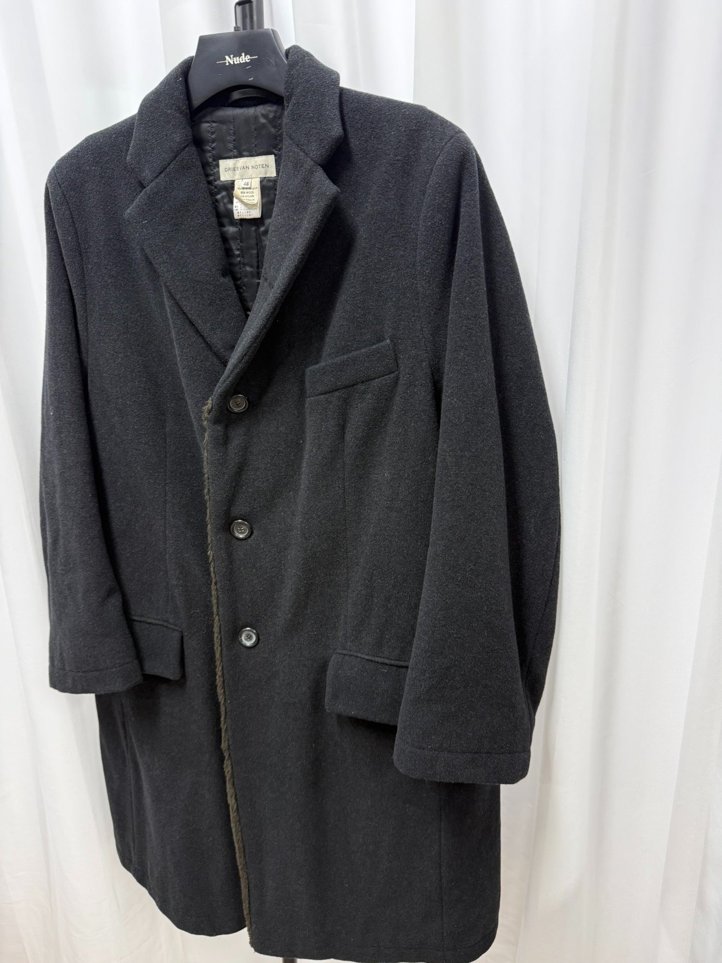 Dries Van Noten Fur Collar Loose Coat