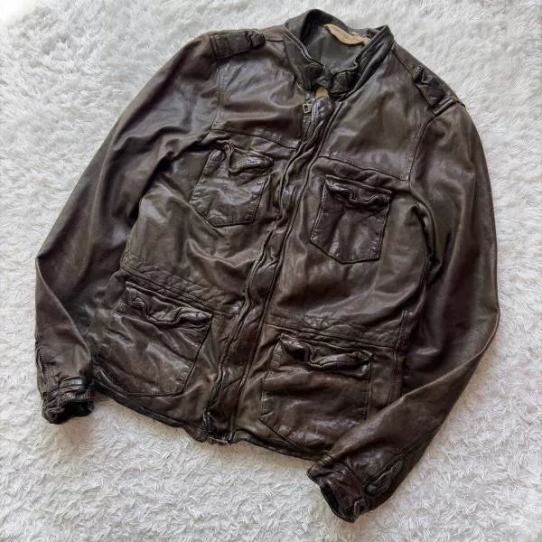 Giorgio Brato Sheepskin Leather Jacket Italy 46