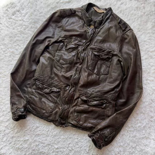 Giorgio Brato Sheepskin Leather Jacket Italy 46