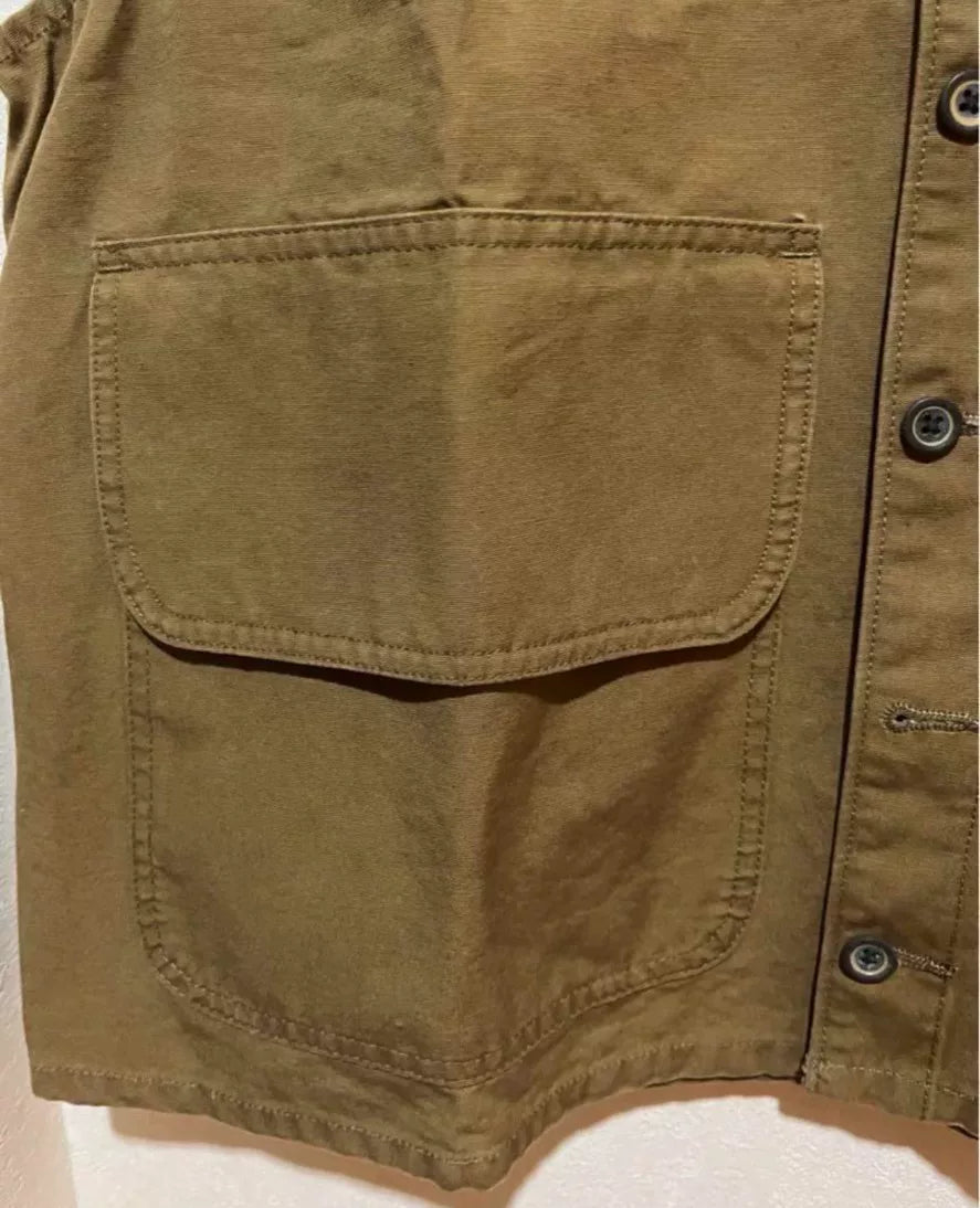 vintage double rl khaki canvas hunting vest