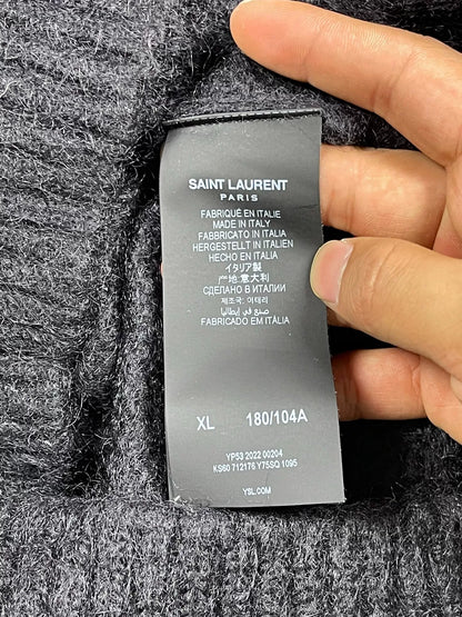 Saint Laurent FW22 Letter Jacquard Crewneck Sweater
