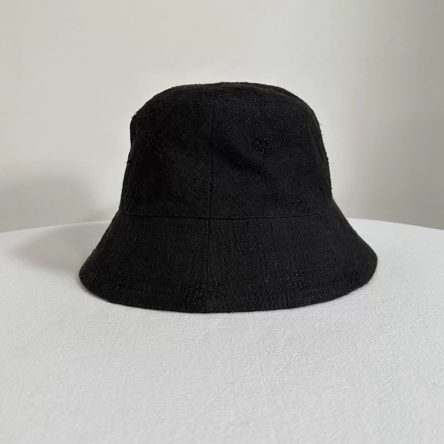 ziggy chen black linen fisherman hat