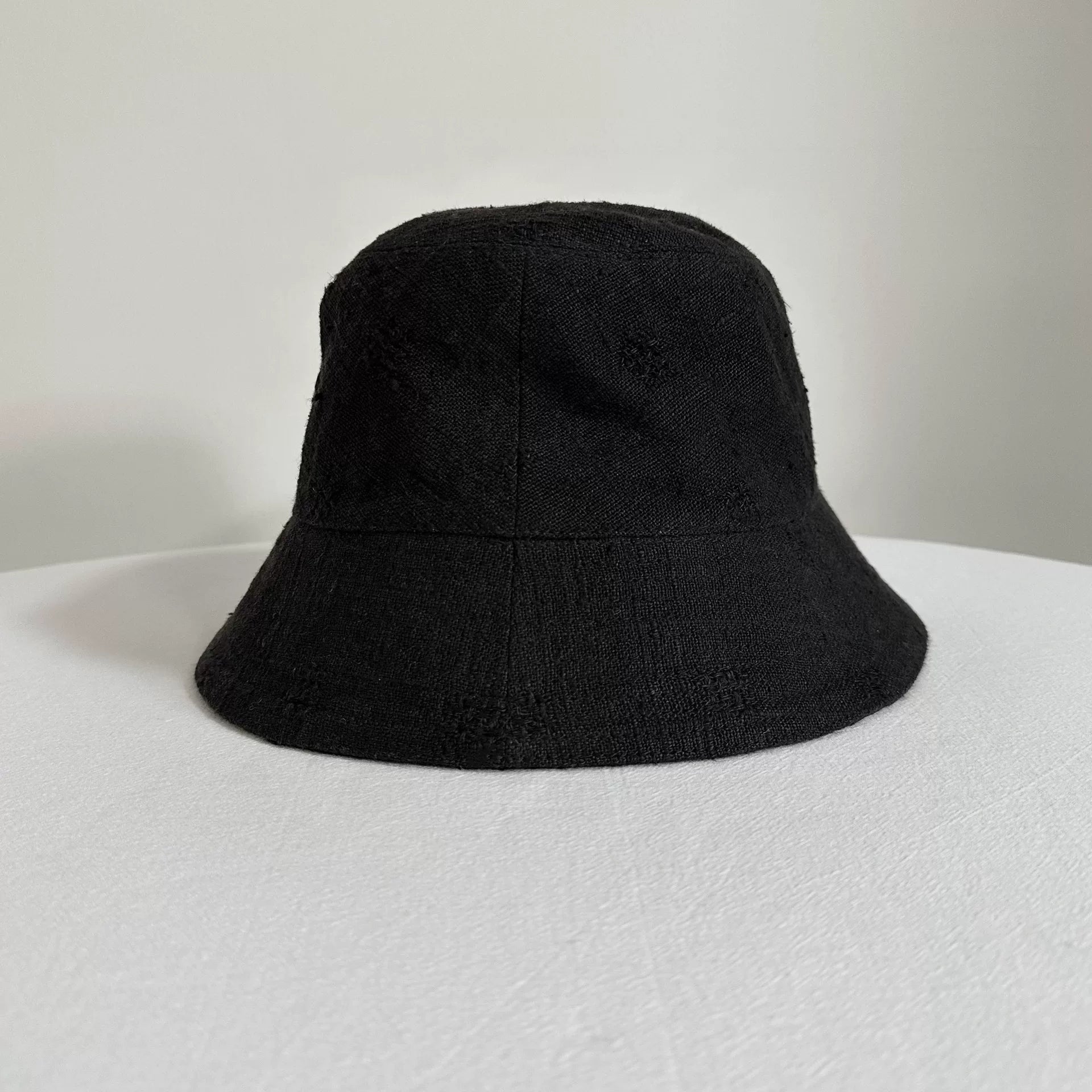ziggy chen black linen fisherman hat