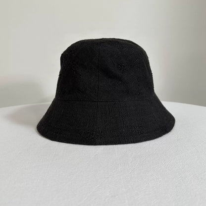 ziggy chen black linen fisherman hat