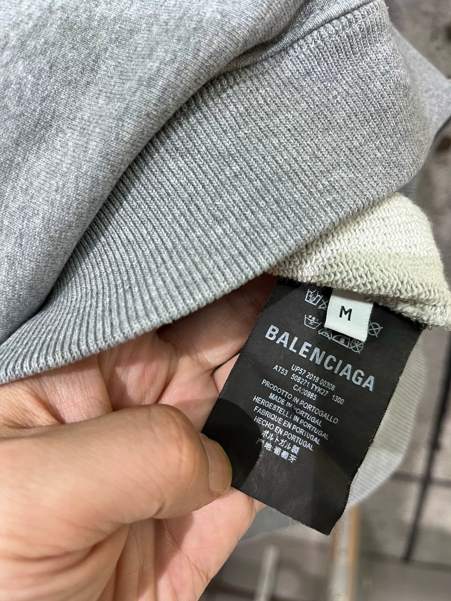 Balenciaga Gray Crewneck Logo Sweatshirt M