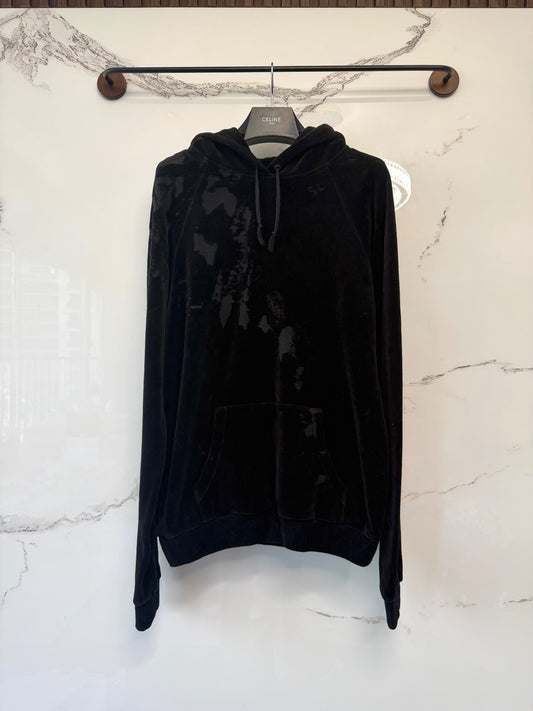 black velvet distressed hoodie from saint laurent