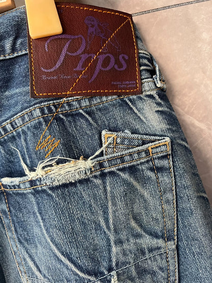 Prps Blue Distressed Denim Sample Jeans