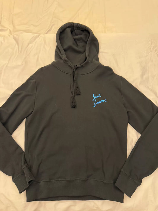 ysl saint laurent classic hoodie in gray