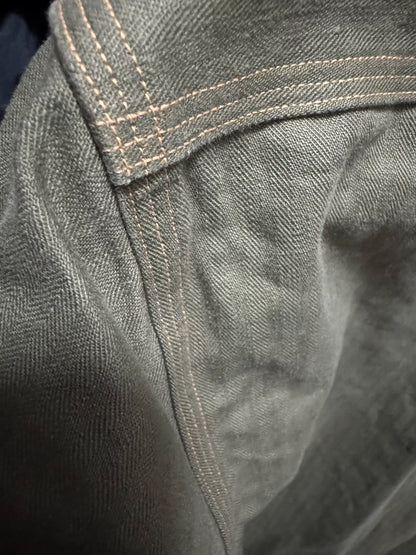 nigel cabourn herringbone shirt in green