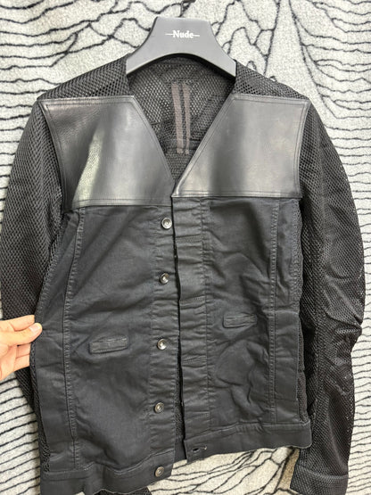 Rick Owens Mesh Leather Panel Jacket M