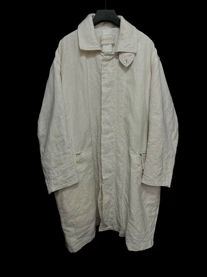 andrew driftwood tea-dyed linen coat