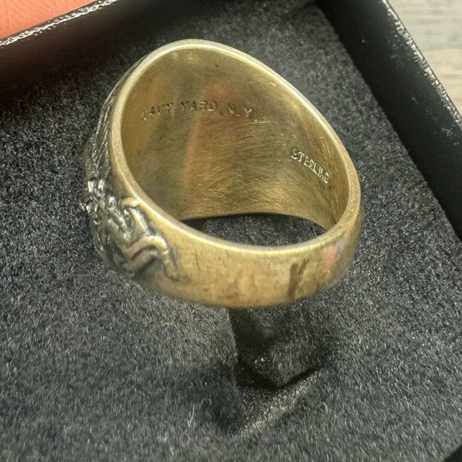 Vintage US Navy Silver Ring Replica