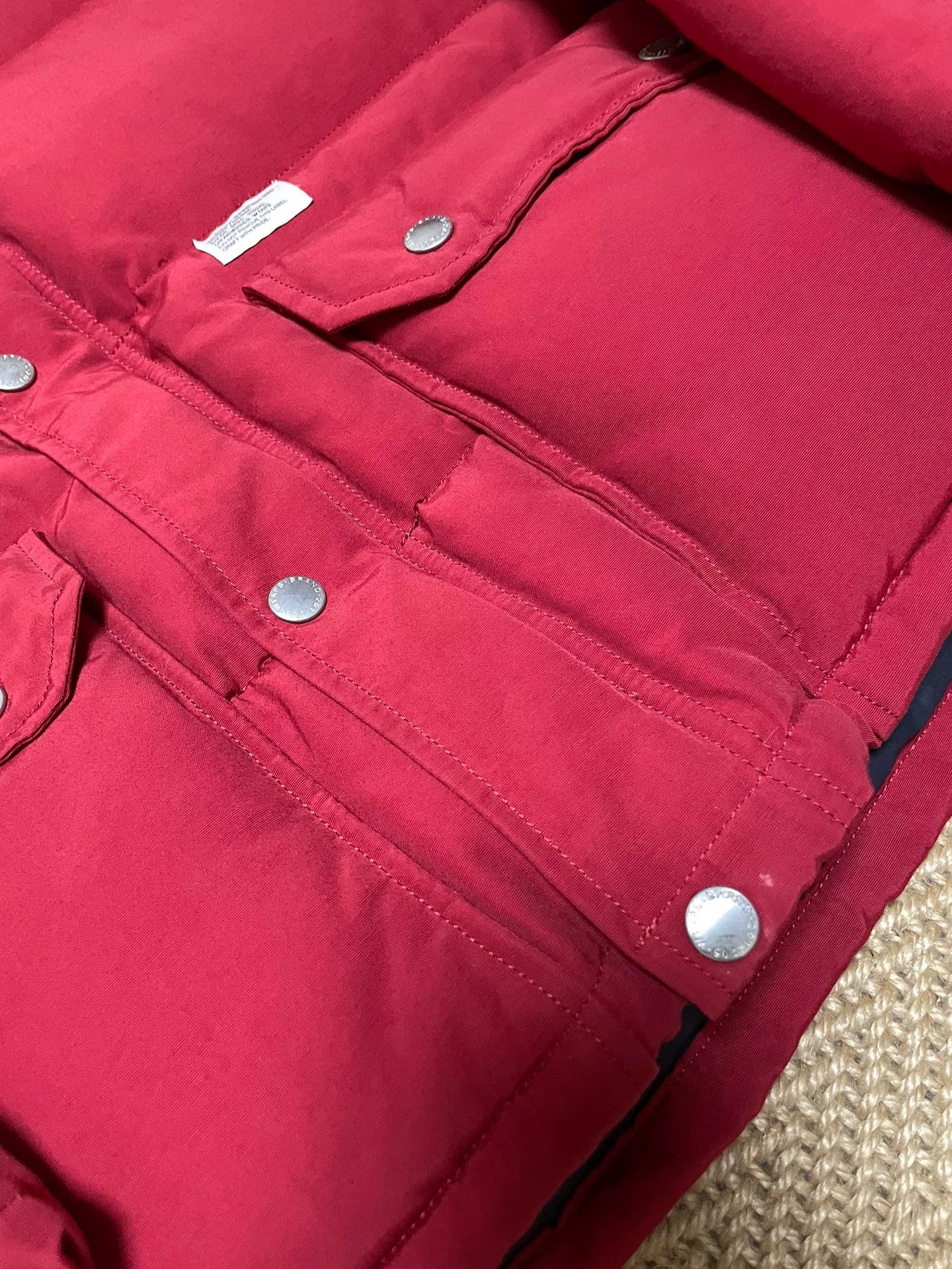 WTAPS Red Down Jacket with Removable Hood