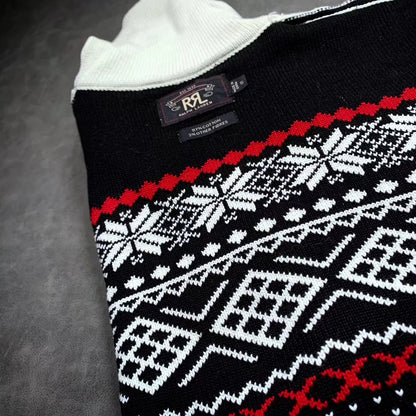 RRL Double-Layer Thick Cotton Sweater