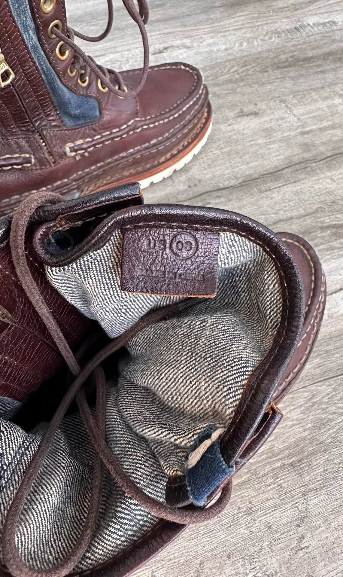 visvim grizzly boots lt.indigo size us8