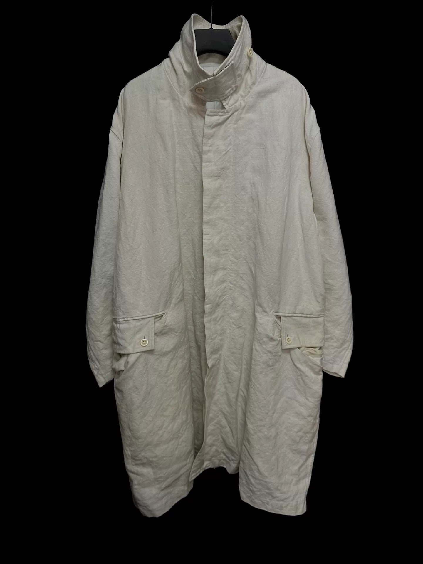 andrew driftwood tea-dyed linen coat