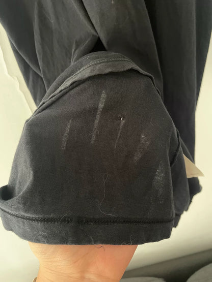 black oversized short sleeve dress