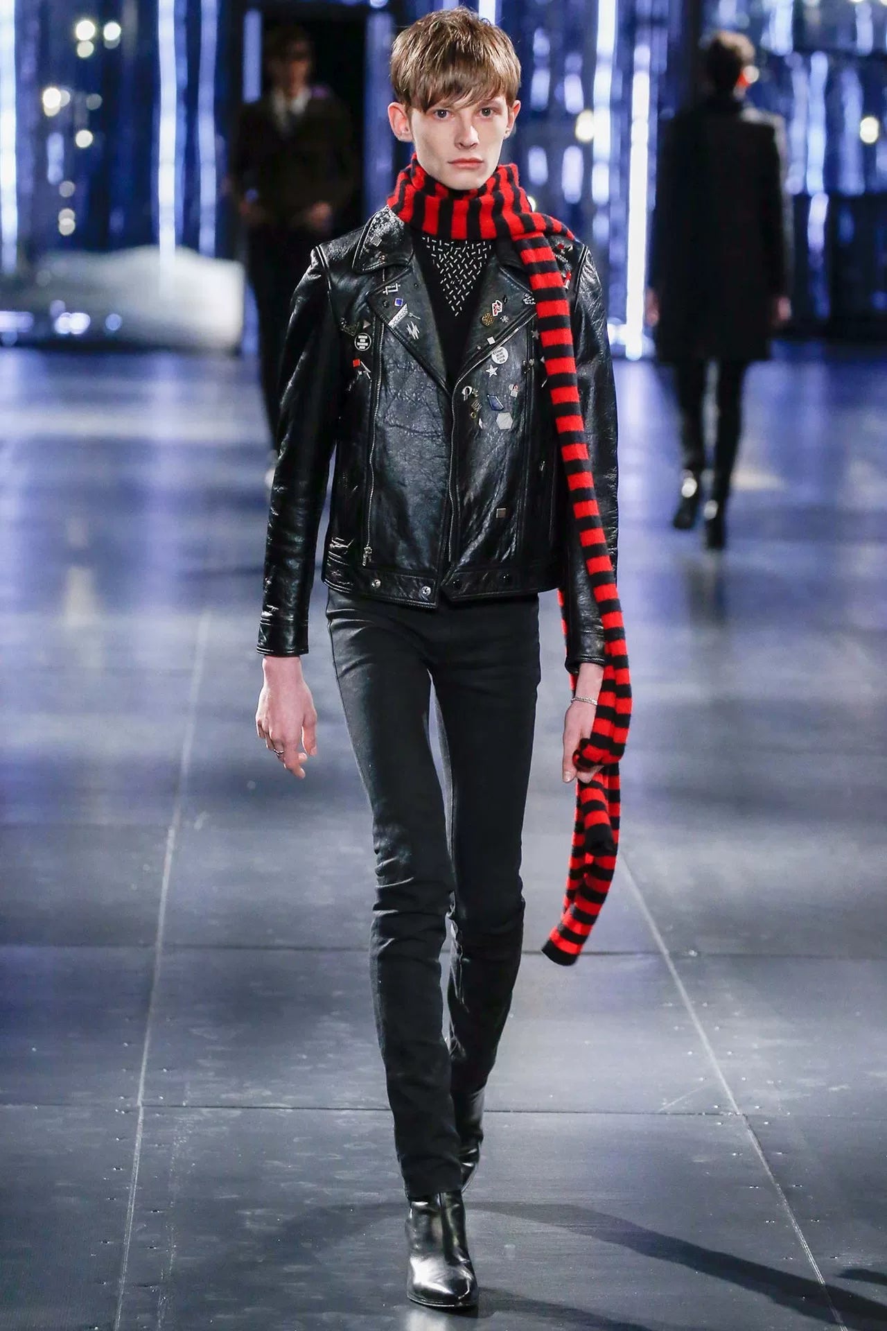 Saint Laurent Badge Leather Jacket 15FW