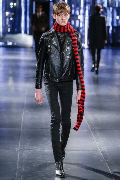 Saint Laurent Badge Leather Jacket 15FW