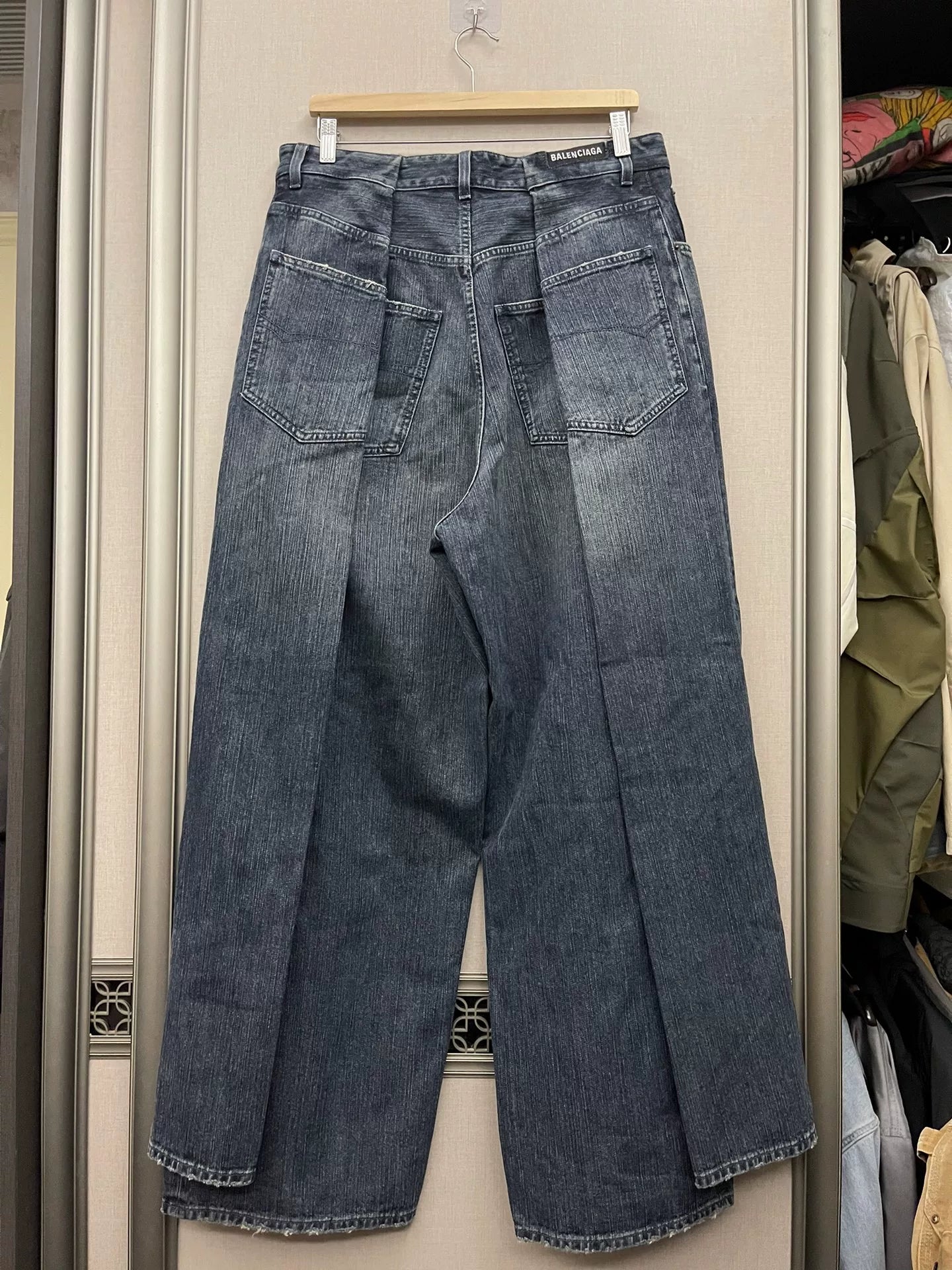 balenciaga baggy wide-leg denim pants