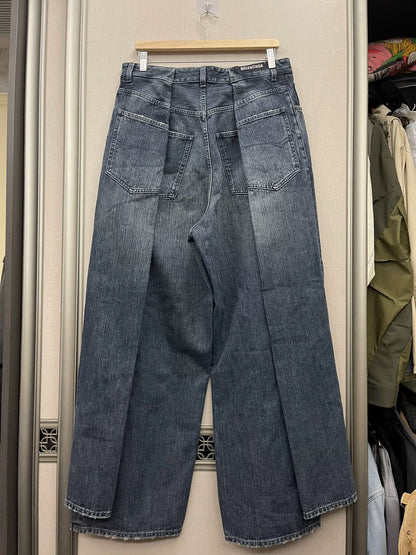 balenciaga baggy wide-leg denim pants