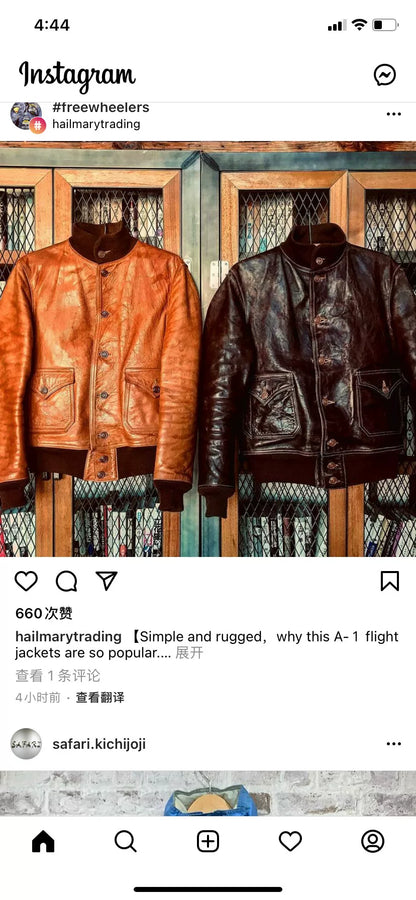 freewheelers brown leather jacket size 38