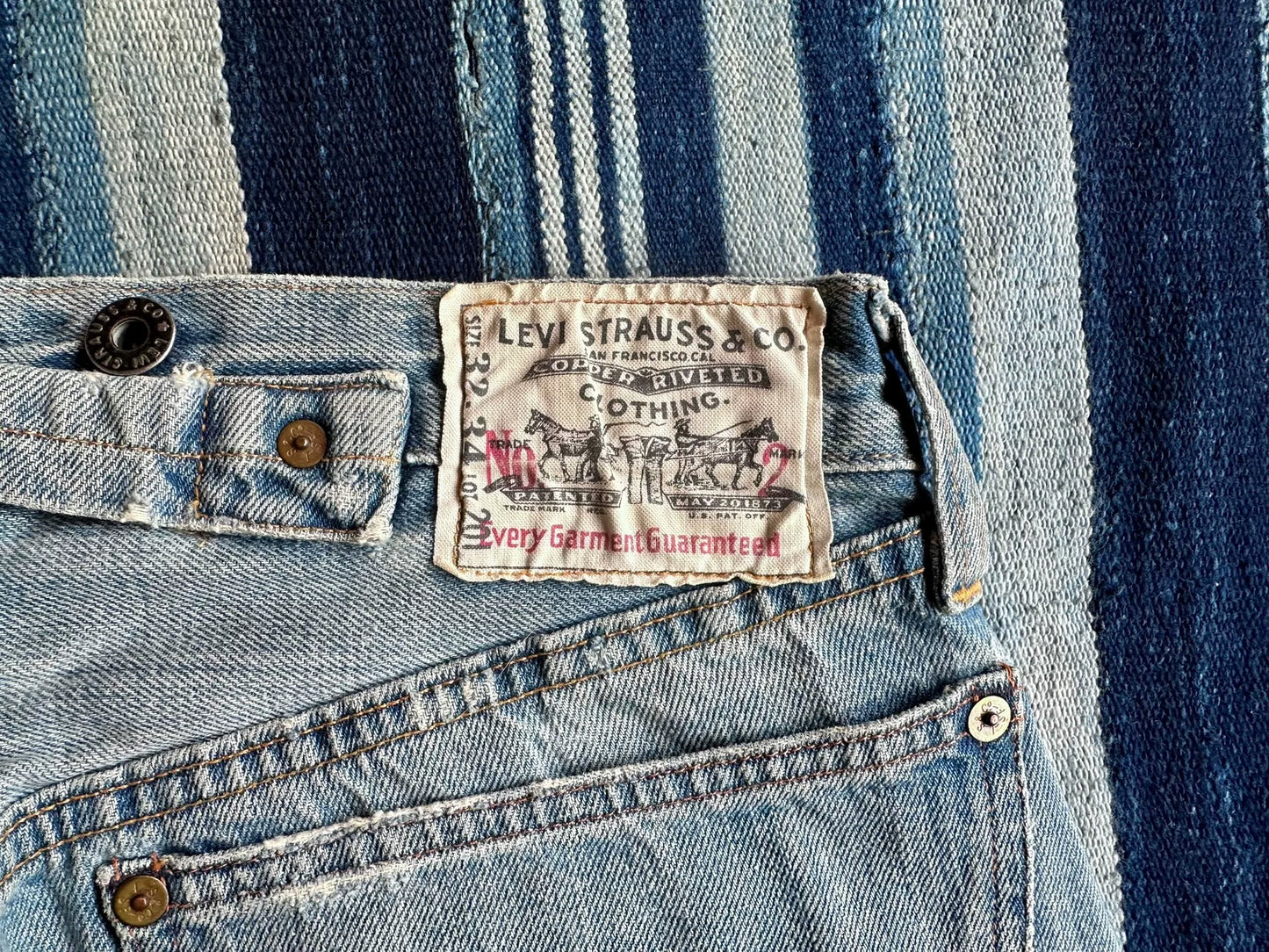 vintage levi's 555 raw denim washed pants